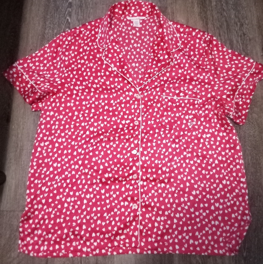NWOT: VICTORIAS SECRET; Y2K VINTAGE HEARTS PJ TOP ONLY (org  part of 2 pc set).